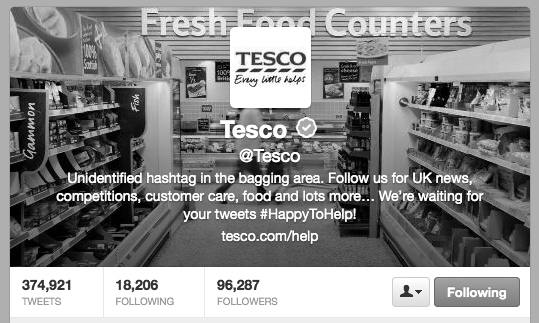 Tesco twitter profile